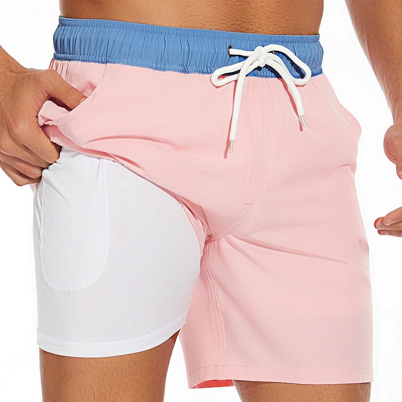 Homme Maillots de Bain short de bain Short de bain Plein Confort Respirable Extérieur du quotidien Sortie Mode Décontractées Azur Noir de 2025 ? $20.99 –P8