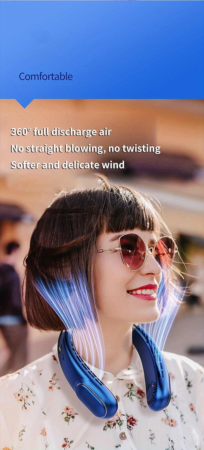 Portable Leafless Neck Fan – Quiet Mini Sports Fan with Strong Wind, USB Rechargeable for Outdoor Activities 2025 - $28.99 –P4