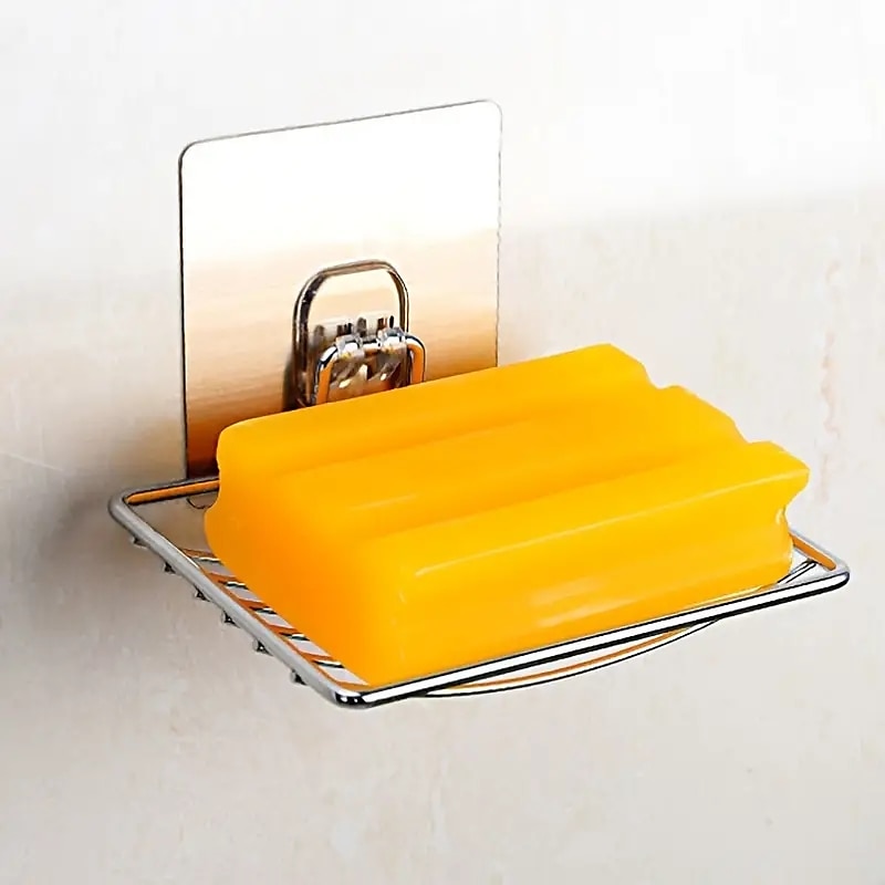 2 stk såpeskålholder i rustfritt stål selvklebende veggmontert såpesvampholder såpesvampholder for hjemmekjøkken bad dusj baderomstilbehør 2025 - $9.99 –P5