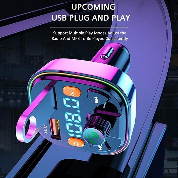 Car Bluetooth 5.0 FM Transmitter Wireless Audio Receiver Car MP3 Player 18W PD Fast Charger(1pc) 2025 - $19.99 –P7