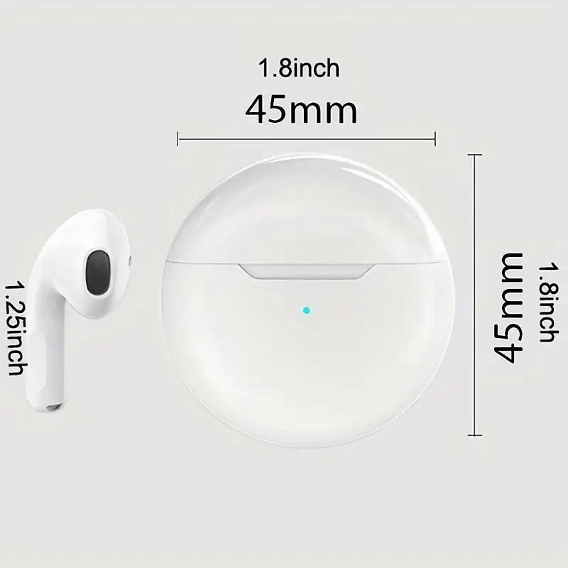 Беспроводные Bluetooth наушники Pro6 TWS мини-гарнитура с зарядным кейсом водонепроницаемые наушники для всех телефонов Huawei iPhone 2025 - $12.99 –P5