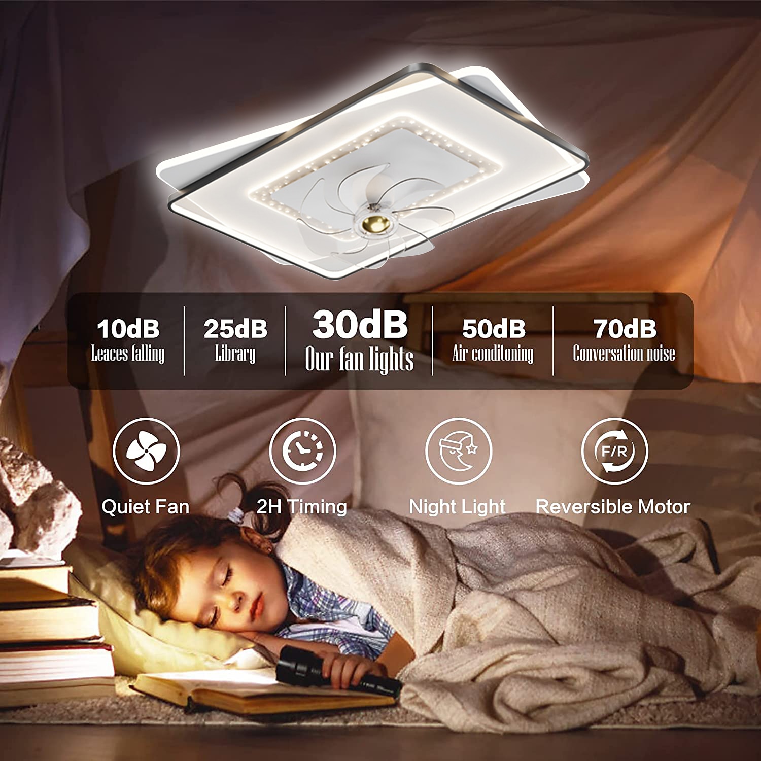 Deckenventilator mit Licht dimmbar 105/50cm 6 Windgeschwindigkeiten moderner Deckenventilator für Schlafzimmer, Wohnzimmer ca&amp; Fernbedienung 110-240V 2025 - $400.21 –P17