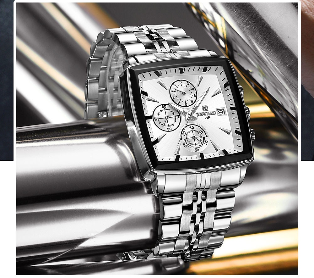 Reloj rectangular REWARD Relojes de cuarzo para hombres Relojes de lujo Reloj de deporte de negocios Reloj con manecillas luminosas Reloj a prueba de agua 2026 - €38.4 –P1