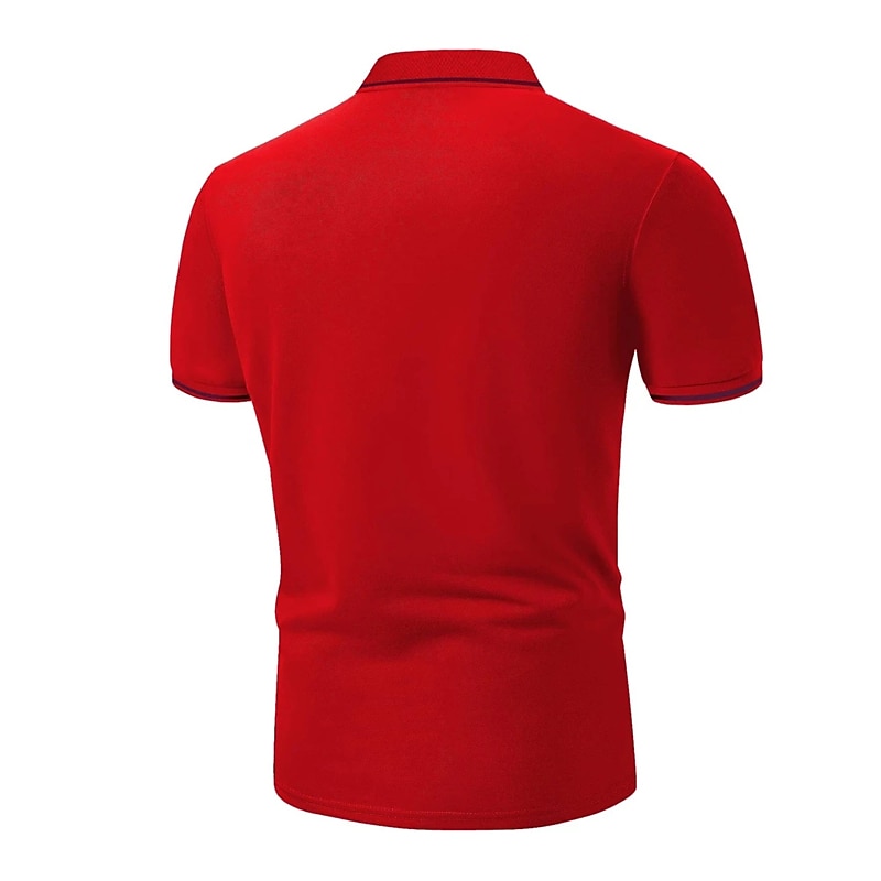 Herren Poloshirt Golfhemd Casual Festtage Kargen Kurzarm Modisch Basic Glatt Klassisch Sommer Regular Fit Feuer rot Schwarz Gelb Armeegrün Dunkelmarine Grau Poloshirt 2025 - $18.99 –P15