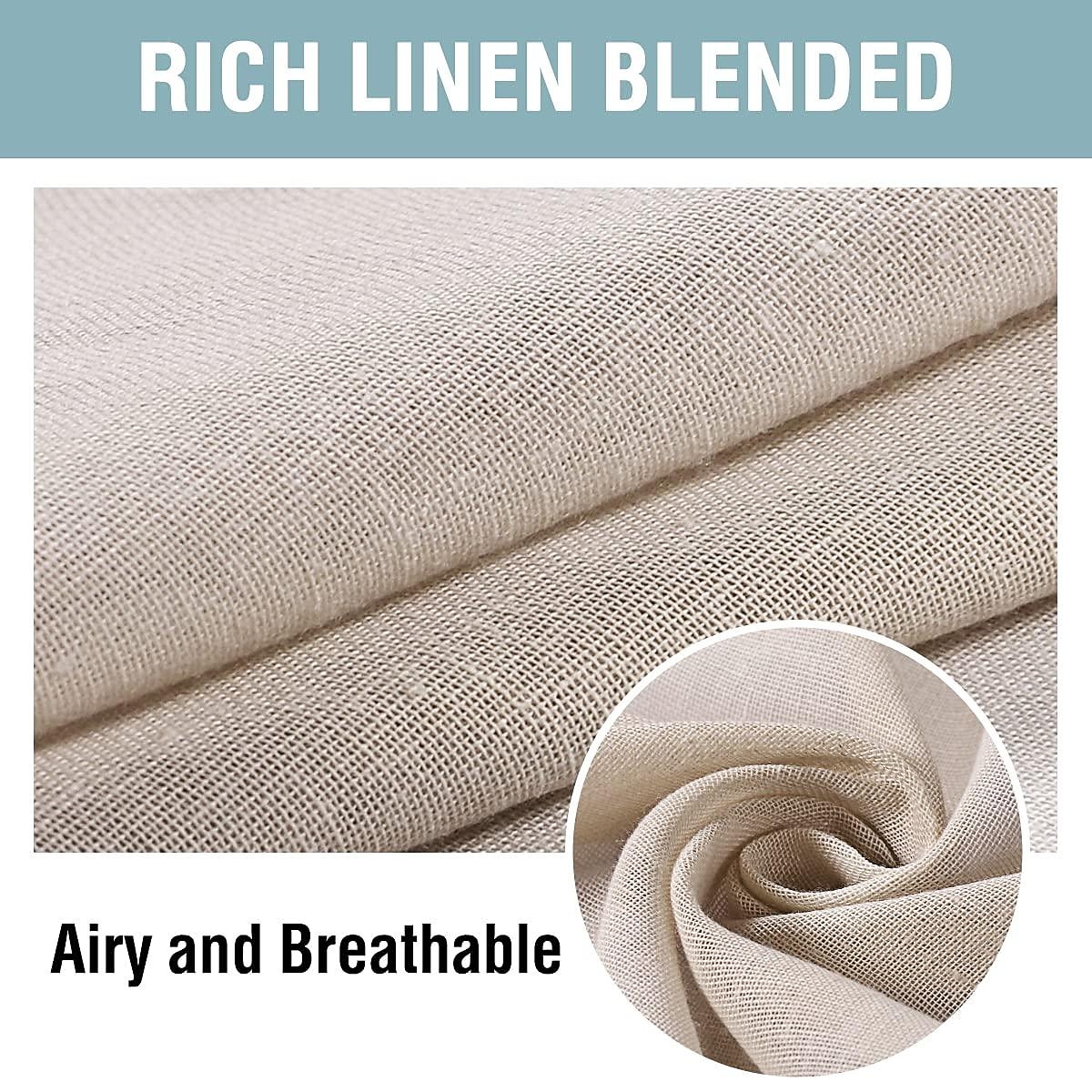 Outdoor Linen Sheer Curtains for Patio Waterproof Indoor/Outdoor Divider Privacy Added Light Filtering Porch Decor with Detachable Self-Stick Tab Top for Gazebo/Cabana, Natural, 2 Panels 2026 - $66.99 –P7