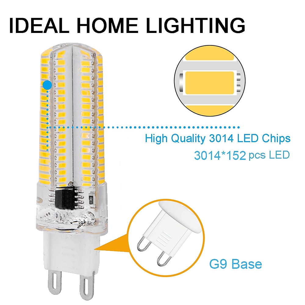 5 stuks 2 stuks 6 W 2-pins LED-lampen 600 lm G9 T 104 LED-kralen SMD 3014 Warm wit Wit 220-240 V 2025 - $25.64 –P4