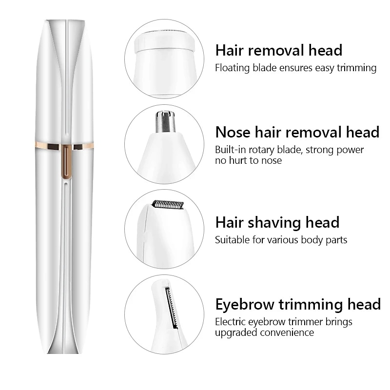 Portable 4 in 1 Electric Epilator Women Eyebrow Nose Lady Trimmer Facial Hair Removal Face Body Painless Female Shaver Depilator Valentine's Day Gift 2026 - $18.99 –P9