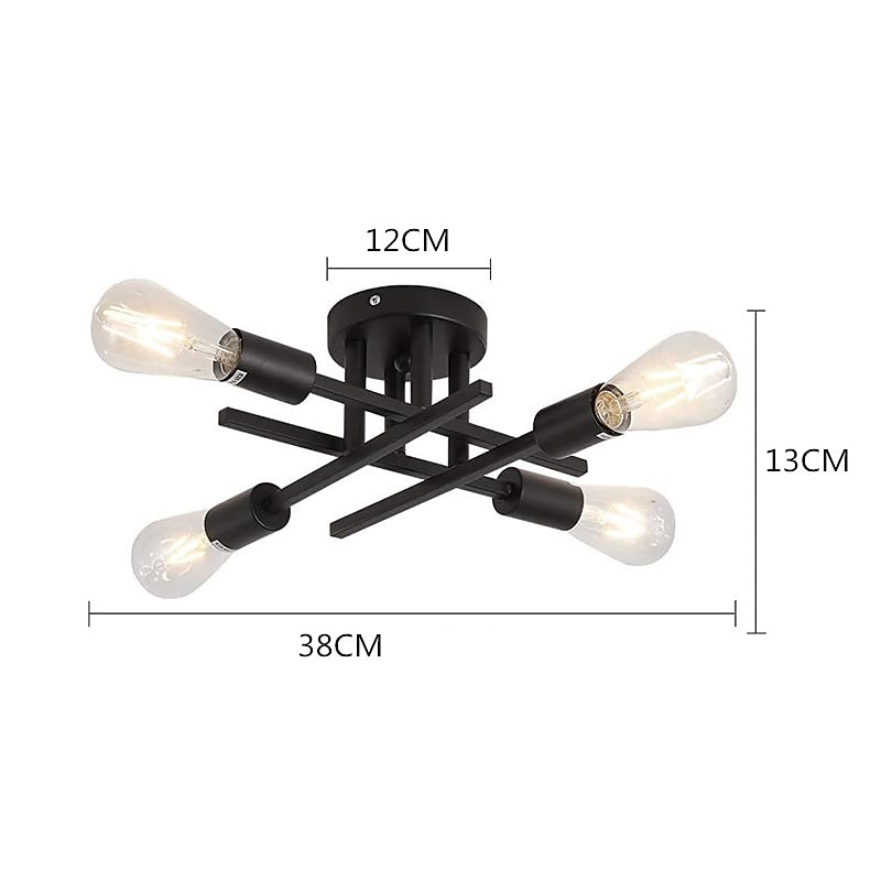 plafoniera led 4 lumini 38cm candelabru stil nordic sputnik design metal stil artistic finisaje pictate industrial bucatarie dormitor lumini camera copiilor alb cald 110-240v 2025 - $57.99 –P3