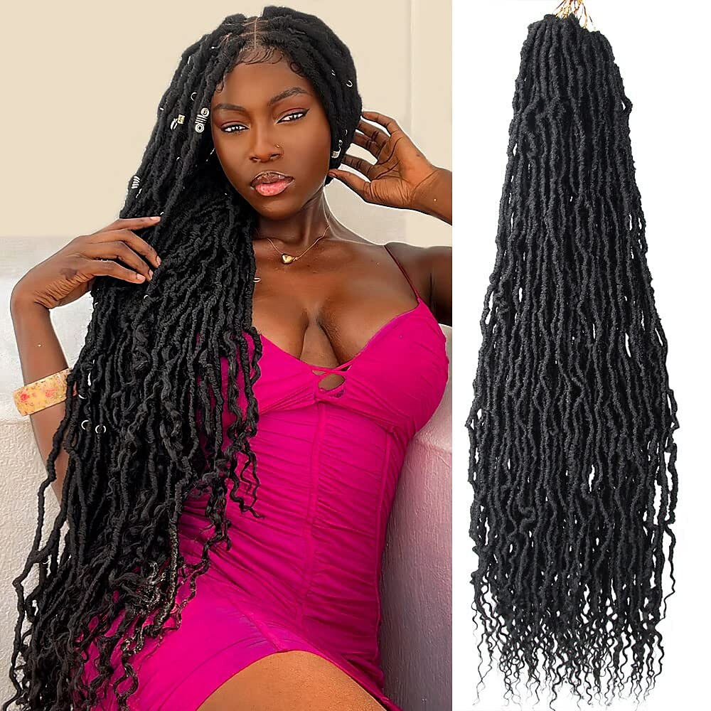 Faux Locs Crochet Hair 6Packs 24Inch Goddess Angola