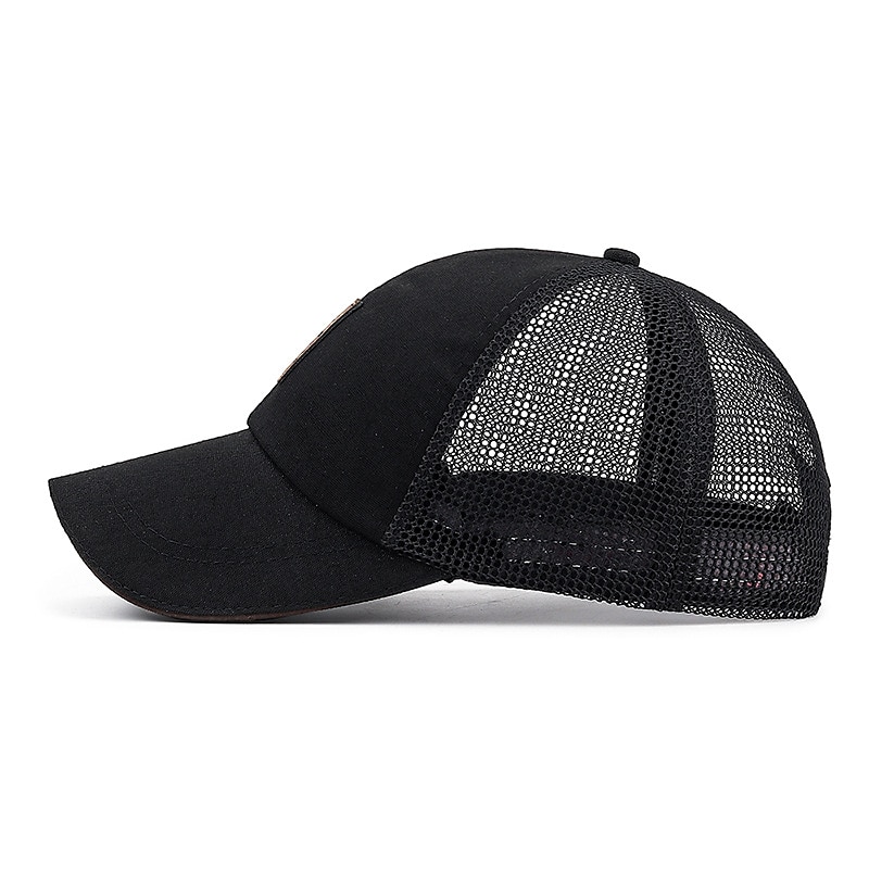 Herr Snapback hatt Basebollkeps Trucker Hat Mesh Keps Svart Vit Polyester Mesh baksida Resor Strandstil Utomhus Semester Slät Justerbara Solskyddskräm Andningsfunktion Mode 2025 - $2.99 –P10