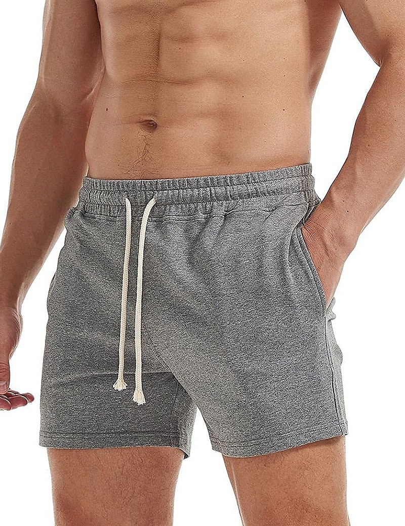 Herr Rosa shorts Atletiska shorts Svett shorts Träningsshorts Ficka Slät Komfort Andningsfunktion Utomhus Dagligen Utekväll Mode Ledigt Svart Vit 2025 - $10.99 –P1