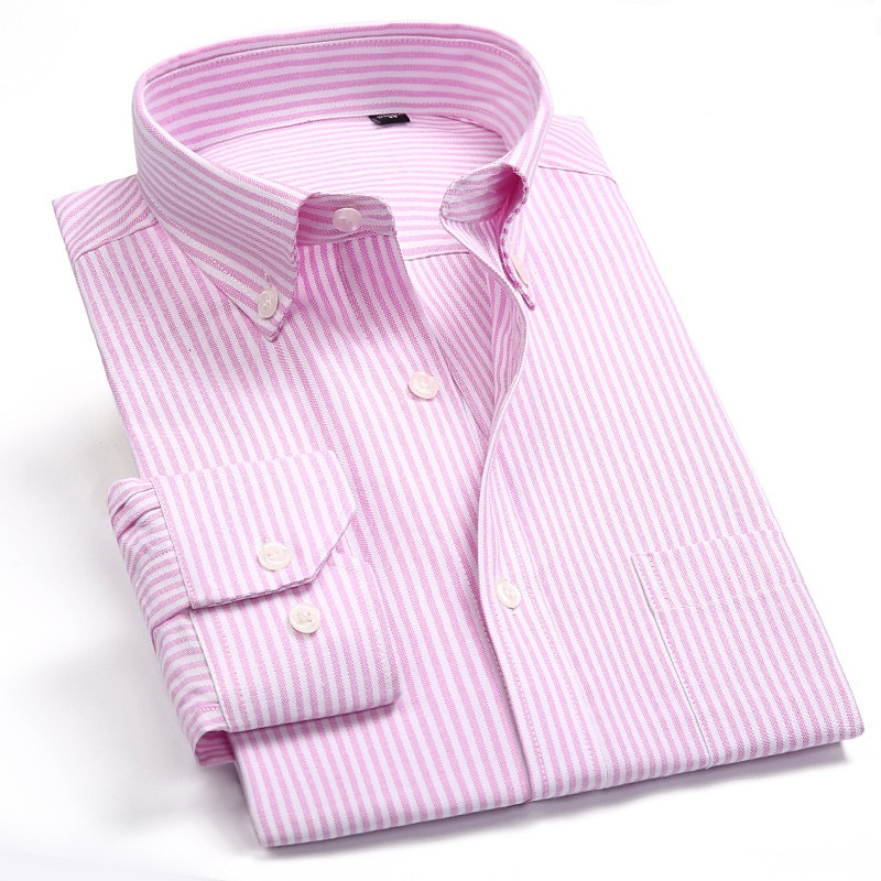 Per uomo Camicie Camicia a righe Camicia abbottonata Camicia Oxford Righe e Plaid Matrimonio Ufficio e carriera Rosa Blu Viola chiaro Grigio chiaro Manica lunga Colletto Per tutte le stagioni del 2026 a $35.99 –P6