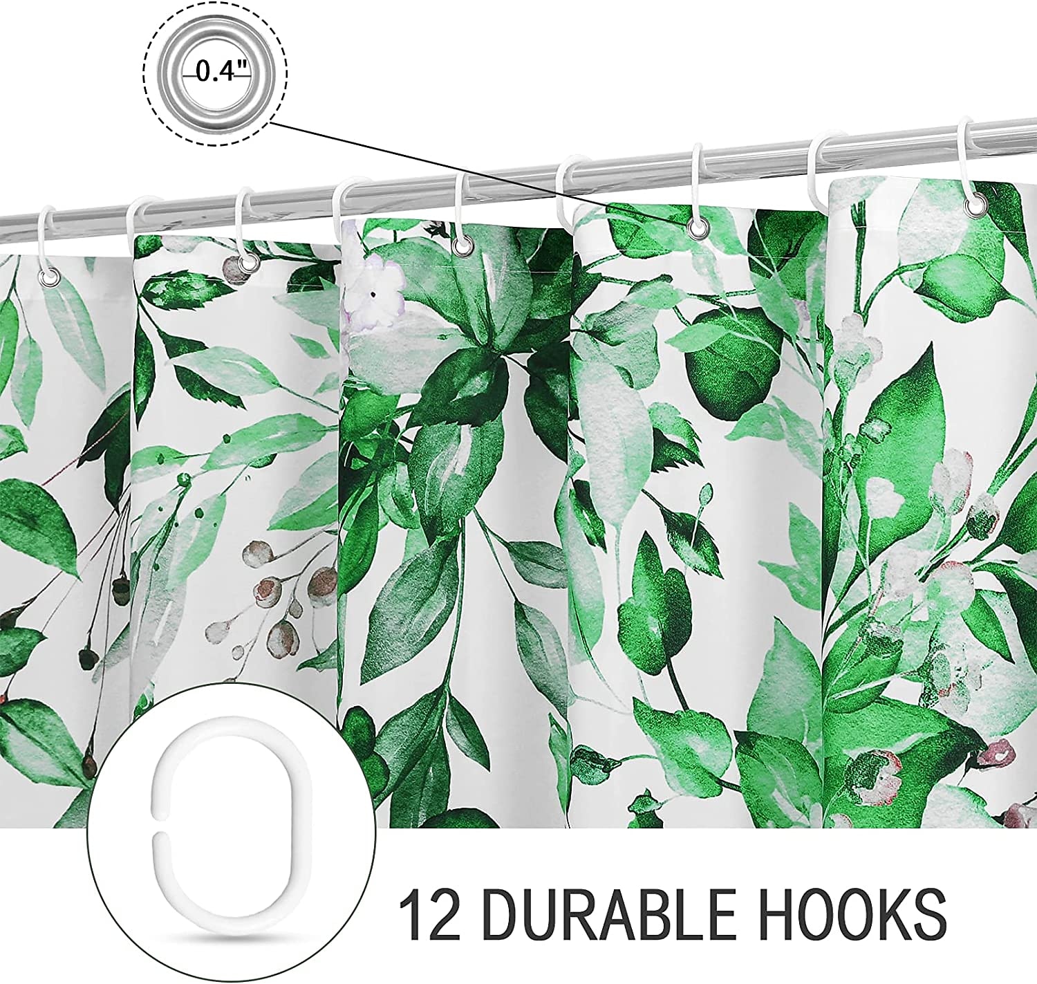 Badkarshängande med krokar 180cm*180cm(70"*70") Polyester tvättbar vattentät landskapsblommig växtmönster 2025 - $22.99 –P4