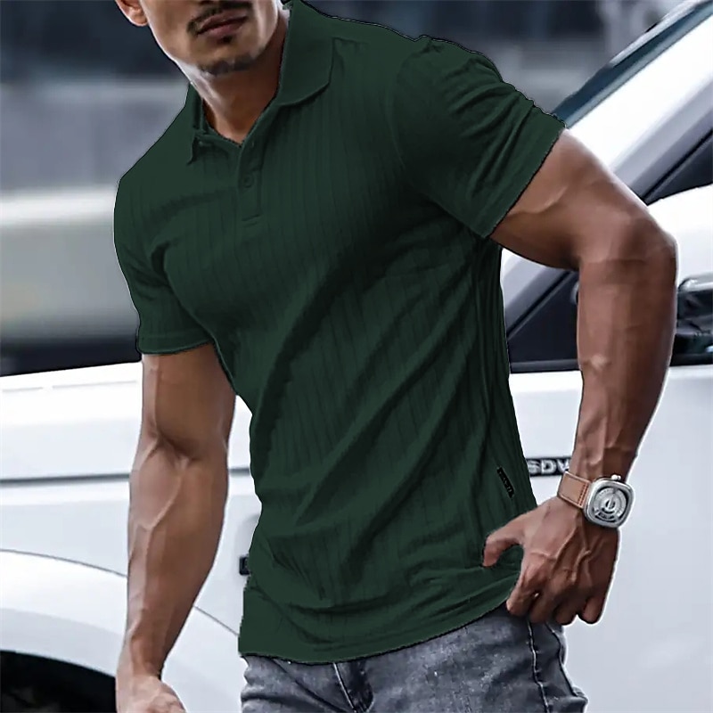 Herren Poloshirt Golfhemd Casual Festtage Kargen Kurzarm Modisch Basic Glatt Klassisch Sommer Regular Fit Marineblau Schwarz Weiß Gelb Grün Leicht Blau Poloshirt 2025 - $16.49 –P4