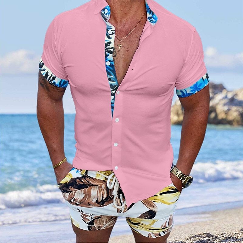 Herren Hemd Baumwoll-Leinenhemd Weißes Baumwollhemd Sommerhemd Freizeithemd Strandhemd Schwarz Weiß Rosa Blau Kurzarm Einfach Revers Urlaub Täglich Bekleidung Baumwolle Baumwollmischung Mode Lässig 2025 - $21.99 –P3