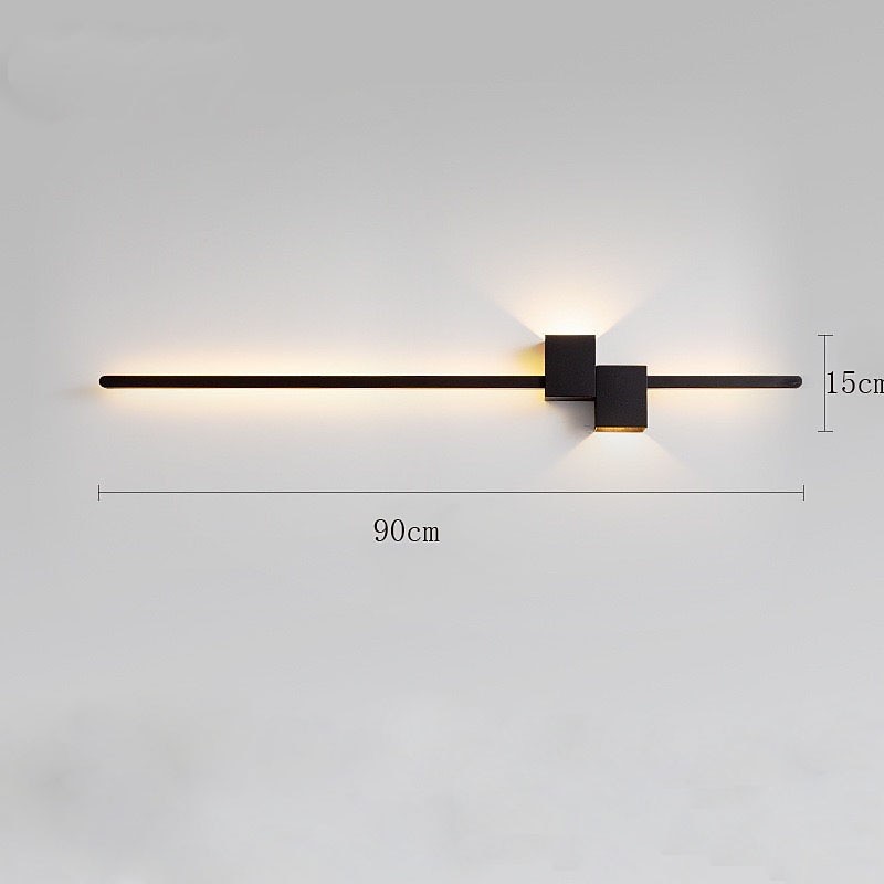 Lâmpada de parede led design de tira para cima e para baixo luz 61/90cm moderna lâmpada de parede de fundo led sala de estar quarto cabeceira 10w alumínio luz de parede interna ligting arandela de 2026 por $154.99 –P8