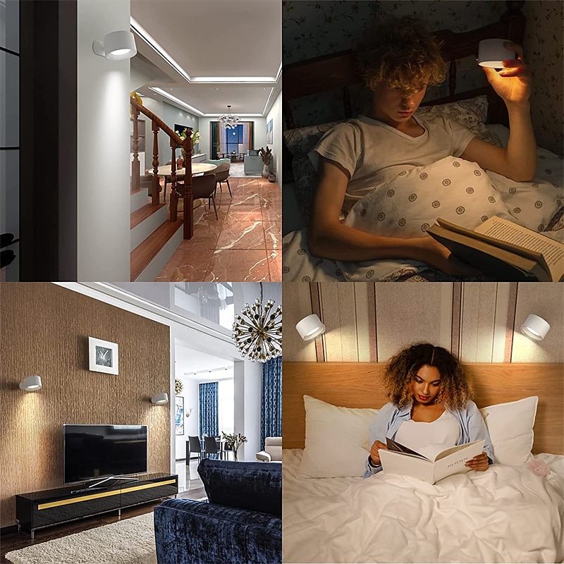LED Wall Mounted Reading Lights Wall Sconces with 3 Color Temperatures & 3 Brightness Levels Rechargeable Battery Magnetic Ball 360Rotation Touch Control Lamps for Kids Study Bedside Closet 2025 - $44.99 –P7
