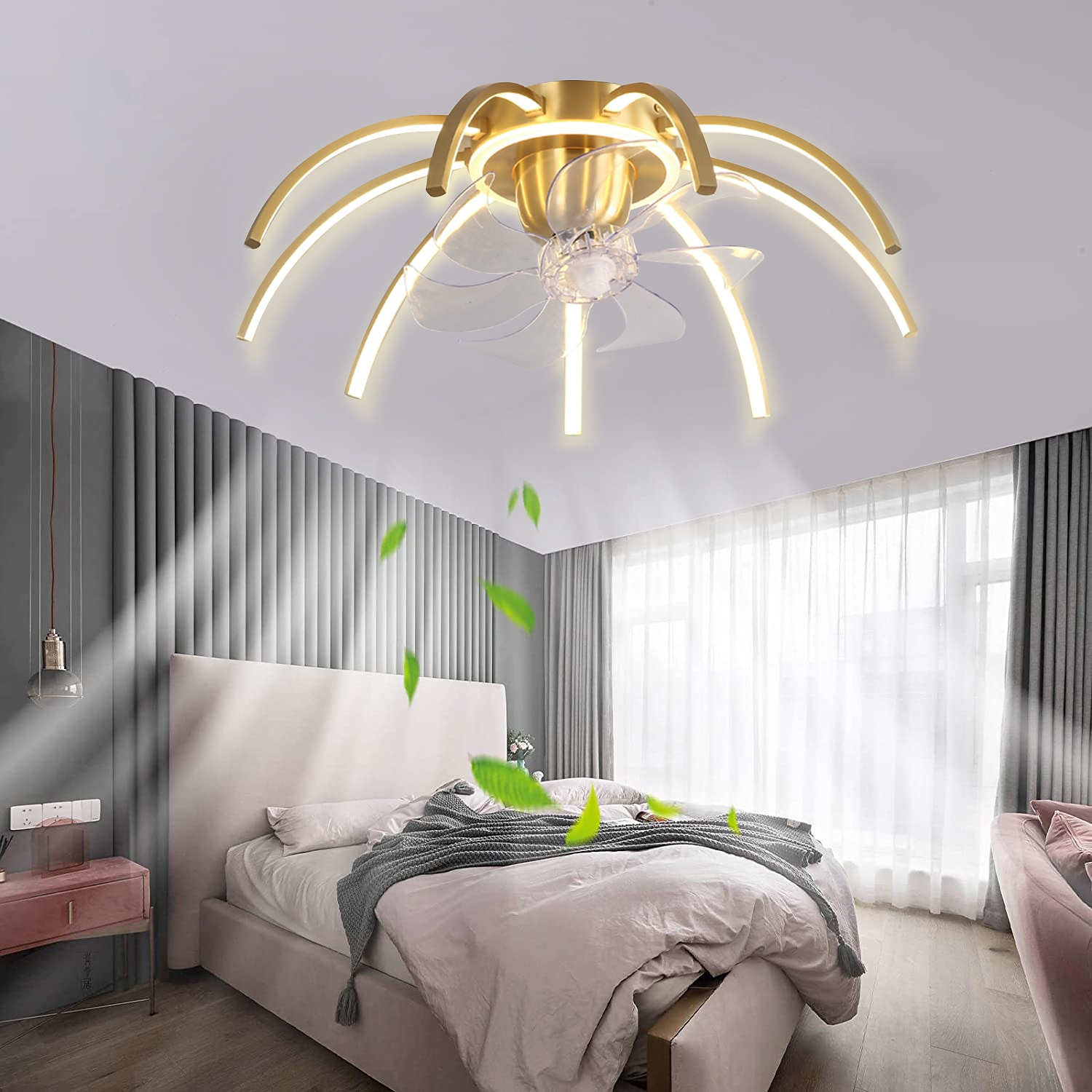 Ceiling Fan with Light Dimmable 65cm 6 Wind Speeds Modern Ceiling Fan for Bedroom, Living Room App & Remote Control 110-240V 2025 - $475.09 –P12
