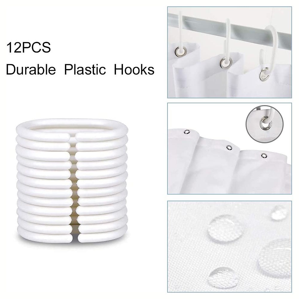 Shower Curtain with Hooks 180cm*180cm(70"*70")Suitable for Separate Wet and Dry Zone Divide Bathroom Waterproof Oil-proof Modern Classic Theme 2025 - $27.99 –P7