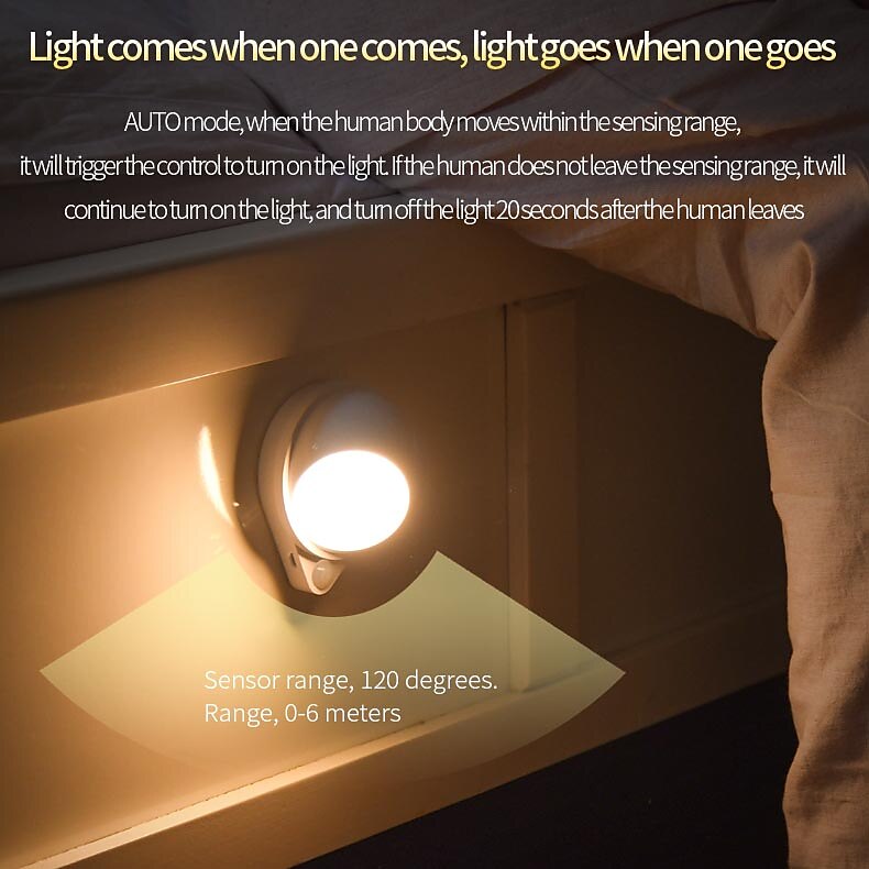 bewegingssensor licht led nachtlampje usb oplaadbare nachtlamp voor keukenkast garderobe lamp trapkast wandlamp 2025 - $19.99 –P6