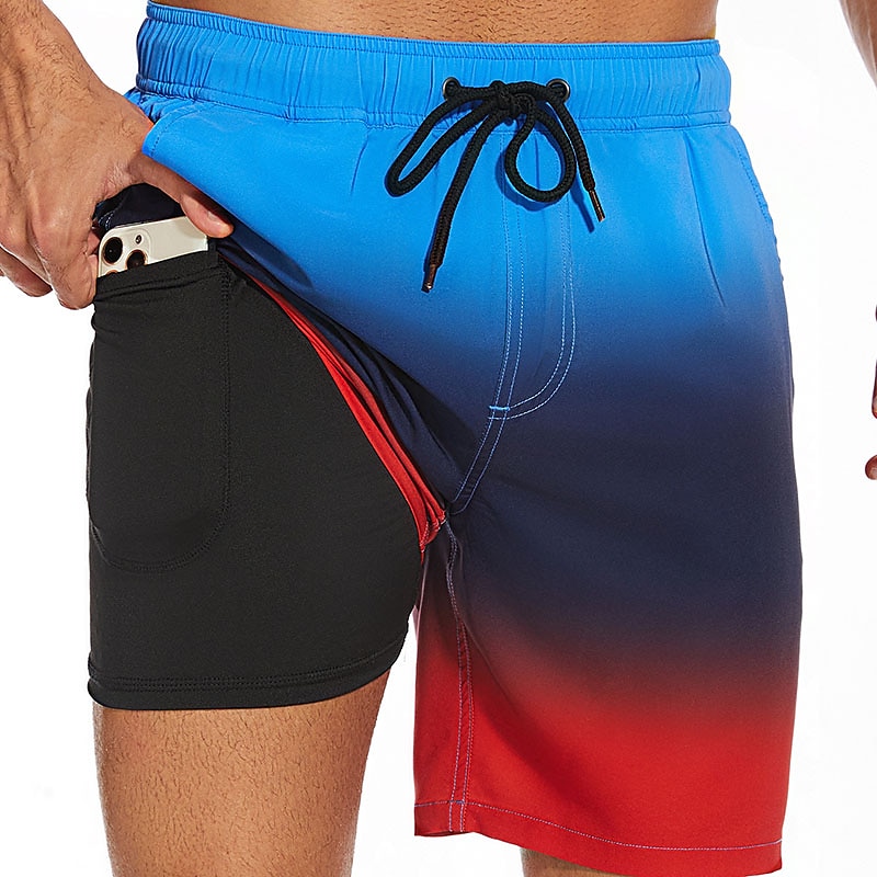 Homme Maillots de Bain short de bain Short de bain Plein Confort Respirable Extérieur du quotidien Sortie Mode Décontractées Azur Noir de 2025 ? $20.99 –P2