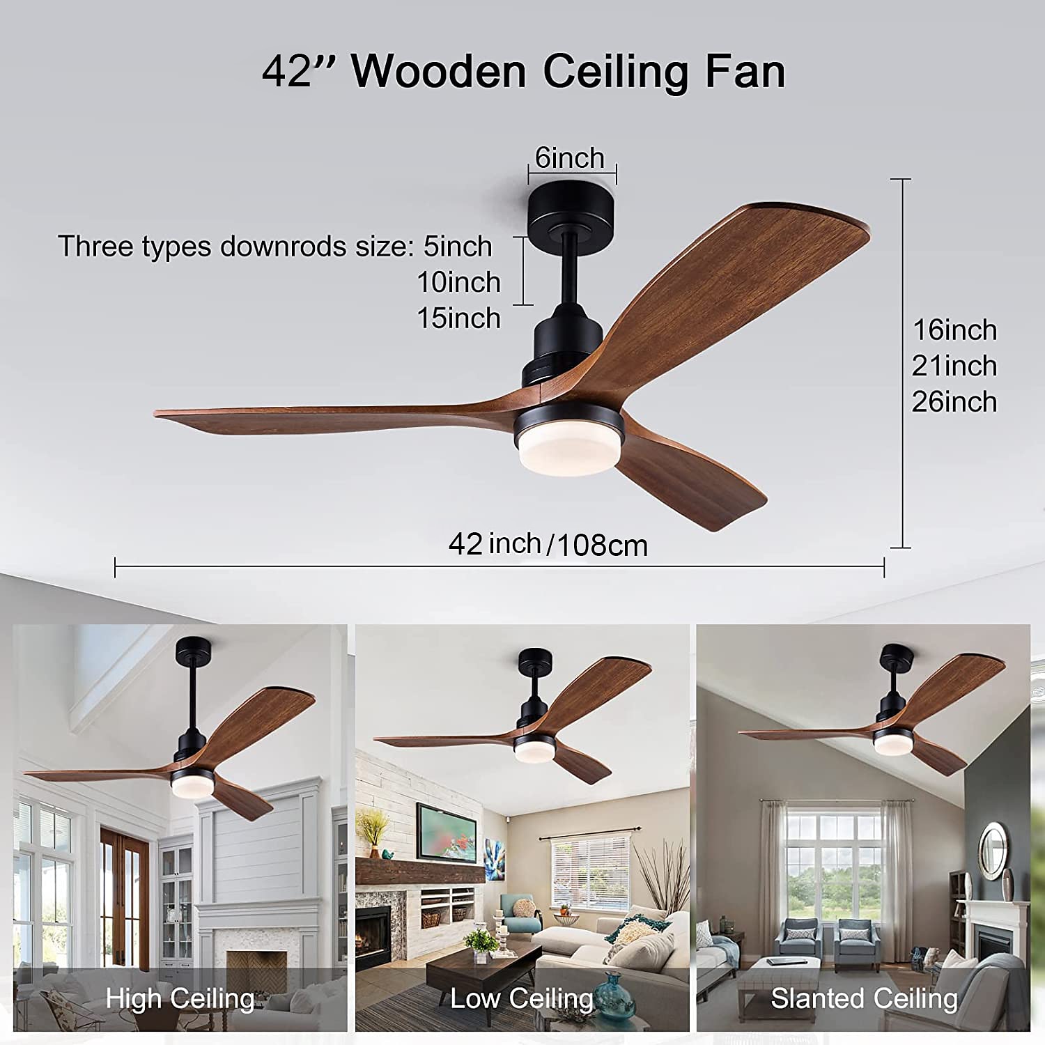 Ceiling Fan with Light App & Remote Control 105/130cm Dimmable 6 Wind Speeds Modern Ceiling Fan for Bedroom, Living Room, Small Room 110-240V 2025 - $431.89 –P1