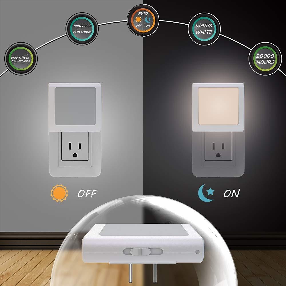 conecte a luz noturna led regulável com sensor automático de crepúsculo ao amanhecer luzes noturnas brancas suaves e quentes para corredor quarto, quarto infantil cozinha escada de 2025 por $2.99 –P3