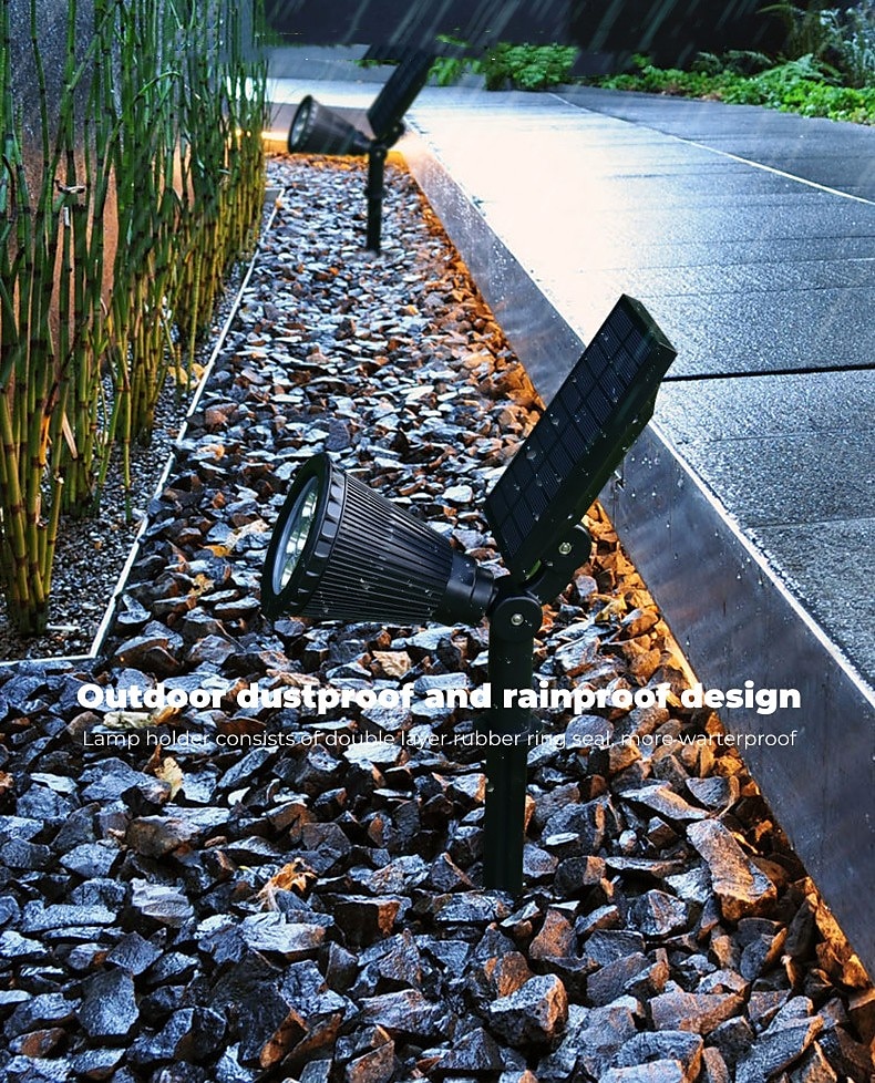 Solar Spot Lights Outdoor 2-in-1 Solar Landscape Spotlights Security Lights IP65 Waterproof Wall Lights for Walkway Yard Garden Driveway Pathway Garden 4/7 LED Beads 2025 - $18.49 –P10