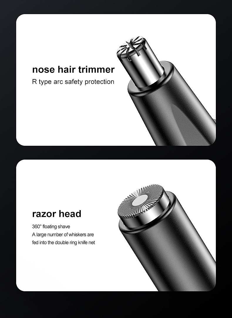 Electric Nose Hair Clipper Rechargeable Multi-kinetic Shaving Two-in-one Unisex Fully Automatic Washable Shaving Nose Trimmer 2025 - $14.99 –P16