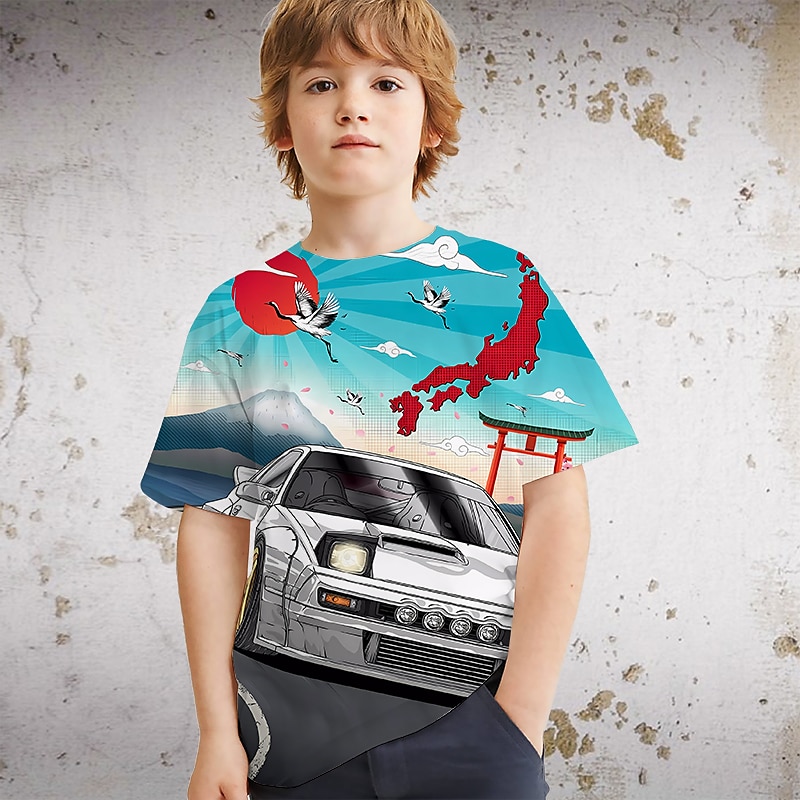 T-shirt de manga curta impressa com padrão de letra da moda Camisas coloridas impressas em 3D da moda para meninos e meninas de 2025 por $11.99 -P4