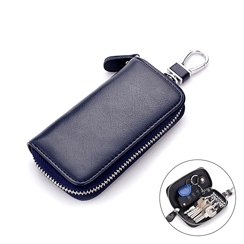Cuero de vaca partido hombres mujeres llavero casa llavero bolsa organizador coche llave caso bolsa multifuncional pequeña cartera mini monedero 2025 - $14.99 –P12
