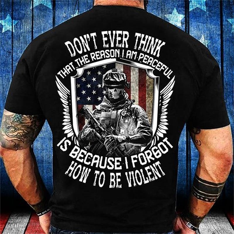 Den veteránů Pánské patriotické veterán s grafickým potiskem písmena tištěného vojáka tričko tričko s krátkým rukávem 3D potisk crew neck tričko vintage módní návrhář venkovní běžné každodenní černé 2025 - $17.99 –P6