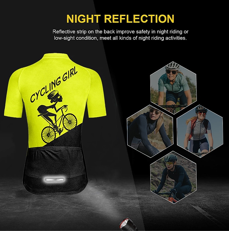 Pentru femei Jersey de ciclism Grafic Literă & Număr Amuzant Manșon scurt Bicicletă Jerseu Topuri cu 3 buzunare spate Ciclism montan Ciclism stradal Uscare rapidă Dungi reflectorizante Înapoi de 2026 - $30.99 –P4