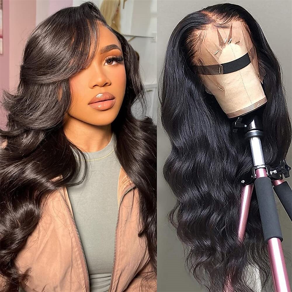 26 inch 13x4 Lace Front Wigs Human Hair Body Wave Human Hair Wigs for Black  Women Glueless Wigs Human Hair Pre Plucked Body Wave Frontal Wigs Human Hair  150% Density 2024 - $144.99