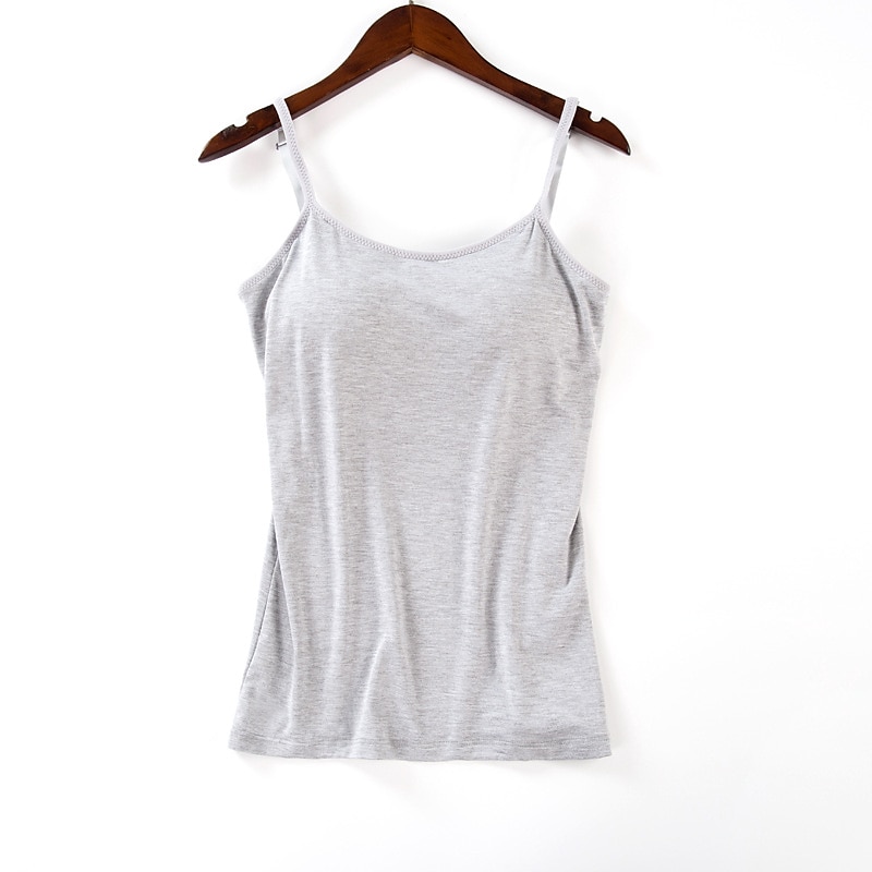 Top Camisole da Donna Semplice Basico Senza Maniche Collo a U Top Regolari Casual Nero Bianco Rosa Blu Beige del 2025 a $14.99 –P4