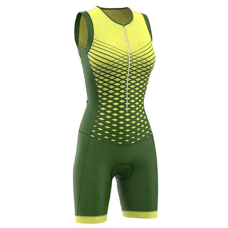 Dam Triathlondräkt Ärmlös Bergscykling Vägcykling Mörkrosa Gul Rosa Grafisk Cykel Andningsfunktion Snabb tork Elastan sporter Grafisk Geometrisk Kläder 2025 - $34.39 –P8