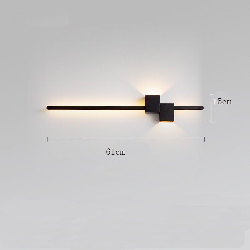 Lâmpada de parede led design de tira para cima e para baixo luz 61/90cm moderna lâmpada de parede de fundo led sala de estar quarto cabeceira 10w alumínio luz de parede interna ligting arandela de 2026 por $154.99 –P9