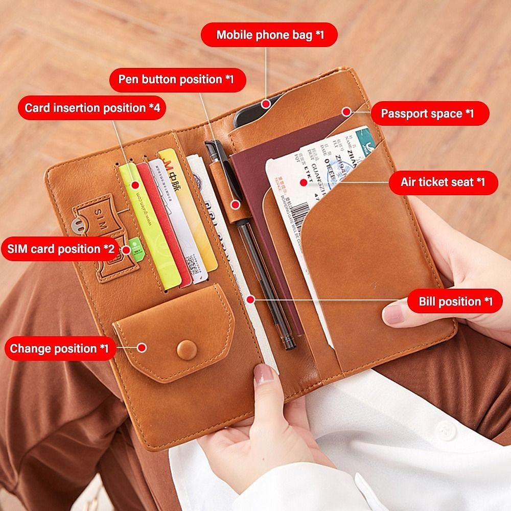 Leather multi-card ticket holder leather document bag ticket card