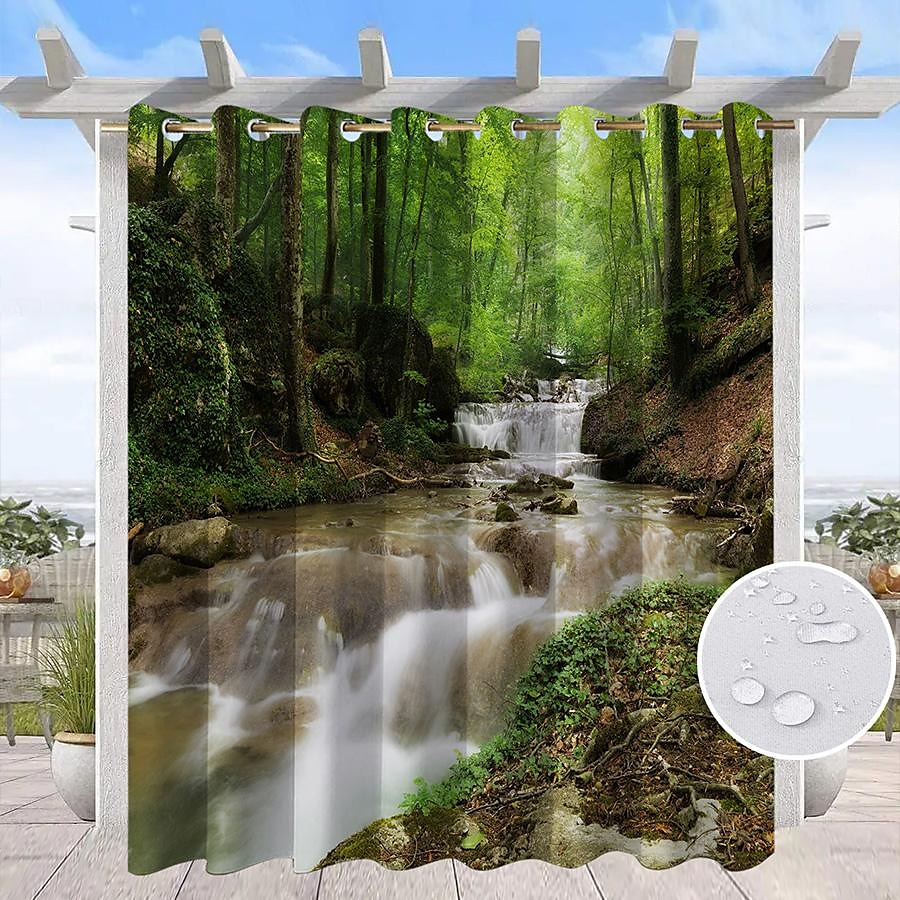 Wodoodporne zasłony zewnętrzne do wewnętrznego patio weselnego grube zasłony przelotowe do sypialni weselnej, salonu, werandy, pergoli, kabiny, 1 panel 2025 - $31.99 –P8