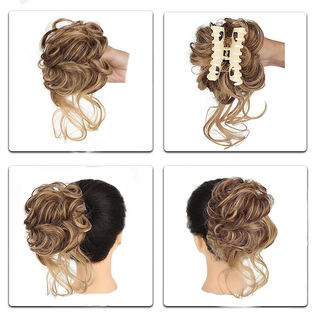 Moños Moño Correa Pelo sintético Pedazo de cabello La extensión del pelo Rizado Fiesta Ropa Cotidiana Fiesta y Noche A2 A4 A9 2025 - $13.49 –P4