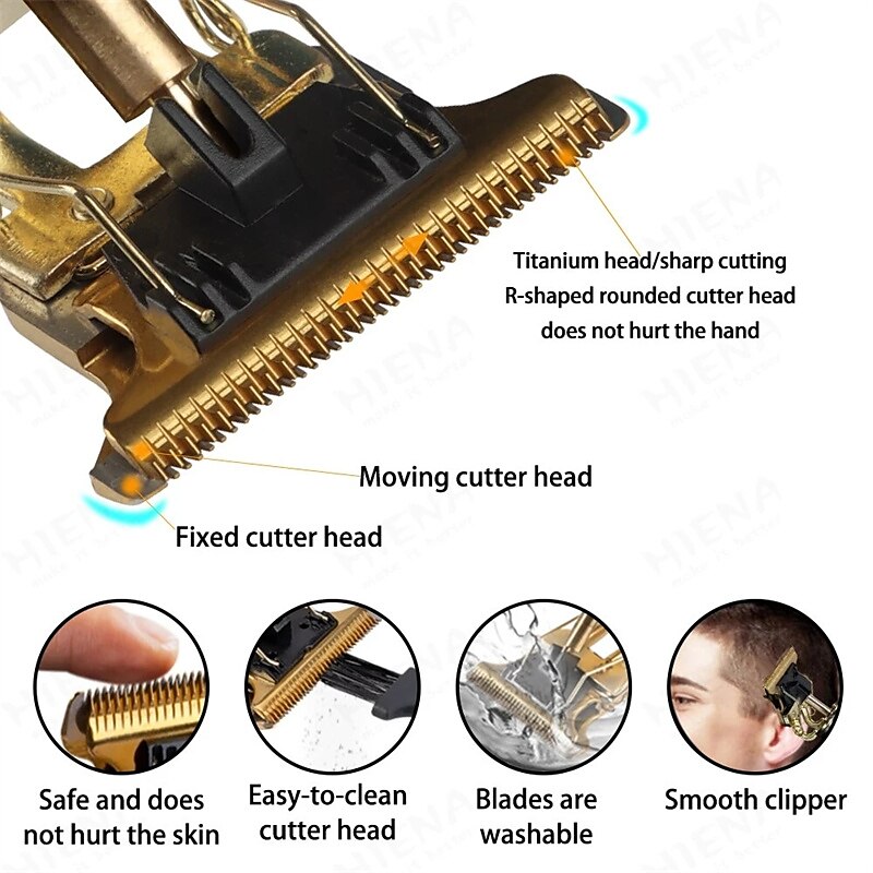 Vintage T9 Hair Trimmer Machine Cordless Hair Cutter Finishing Machine Beard Clipper Hair for Men Electric Shaver USB 2025 - $14.99 –P6