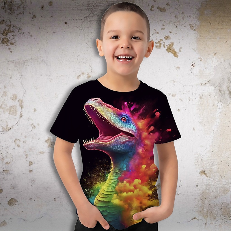 Chlapecké 3D Grafika Zvíře Dinosaurus Tričko Košilky Krátký rukáv 3D tisk Léto Jaro Aktivní Sportovní Módní Děti 3-12 let Venkovní Ležérní Denní Běžný 2025 - $11.99 –P3