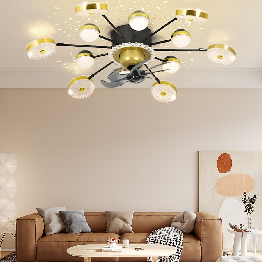 stropní ventilátor s aplikací světla& dálkové ovládání 102 cm stmívatelné 6 rychlostí větru sputnik designová projekce moderní stropní ventilátor do ložnice, obývacího pokoje, malého pokoje 2025 - $417.49 –P8
