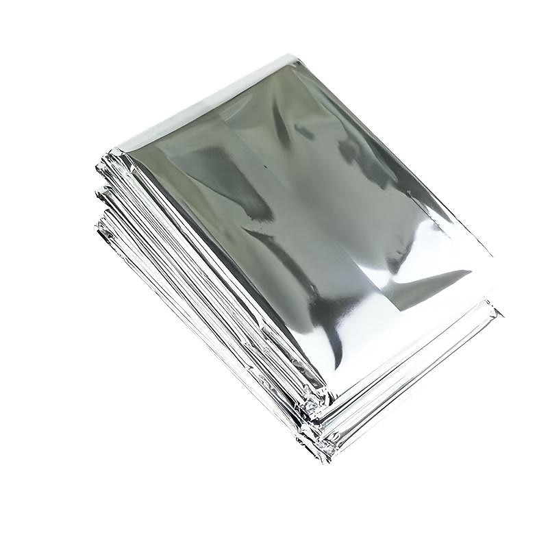 Coperte impermeabili compatte termiche in mylar argento di emergenza per kit di pronto soccorso, attrezzature per disastri naturali, trattengono il calore corporeo, mantengono la dimensione calda dopo del 2025 a $4.99 –P5