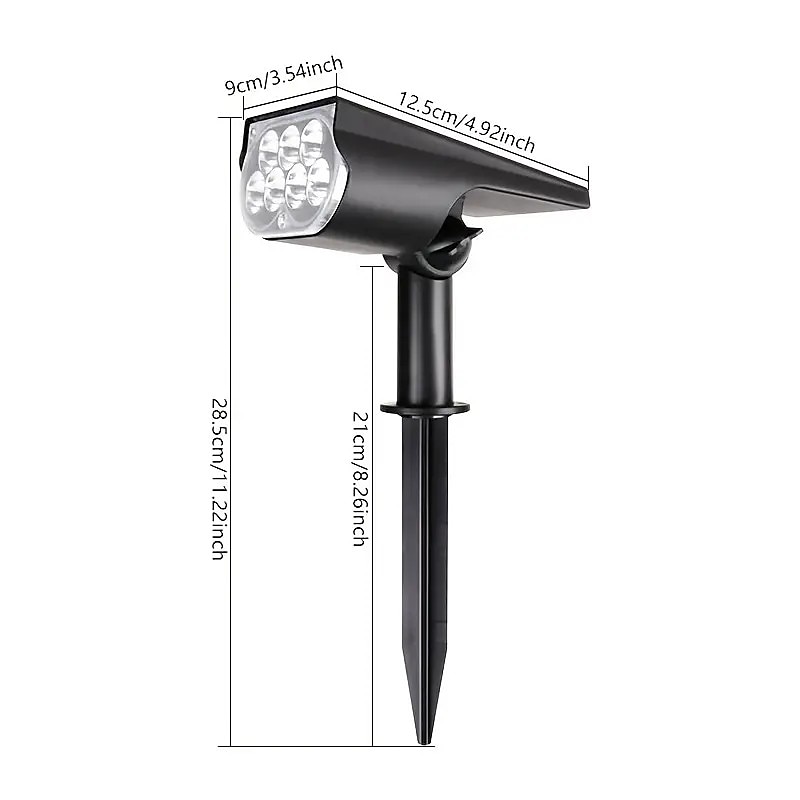 1 stuk 5 W Padverlichting en lantaarns Op Zonne-Energie Waterbestendig Licht controle Warm wit Wit Meerkleurig 1.2 V Buitenverlichting 2 LED-kralen 2025 - $20.99 –P3