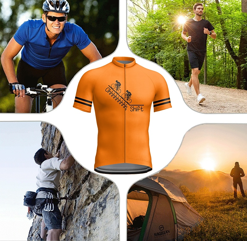 Men's Cycling Jersey Graphic Letter & Number Funny Short Sleeve Bike Jersey Top with 3 Rear Pockets Mountain Bike MTB Road Bike Cycling Quick Dry Reflective Strips Back Pocket Moisture Wicking Sports 2025 - $29.99 –P5
