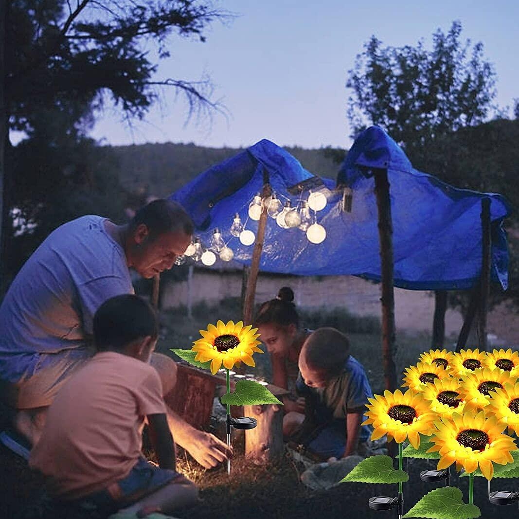 luci a girasole alimentate ad energia solare, luci solari da giardino, paletti decorativi per fiori da giardino a LED per esterni per decorazioni di vialetti e prati del 2025 a $11.49 –P1