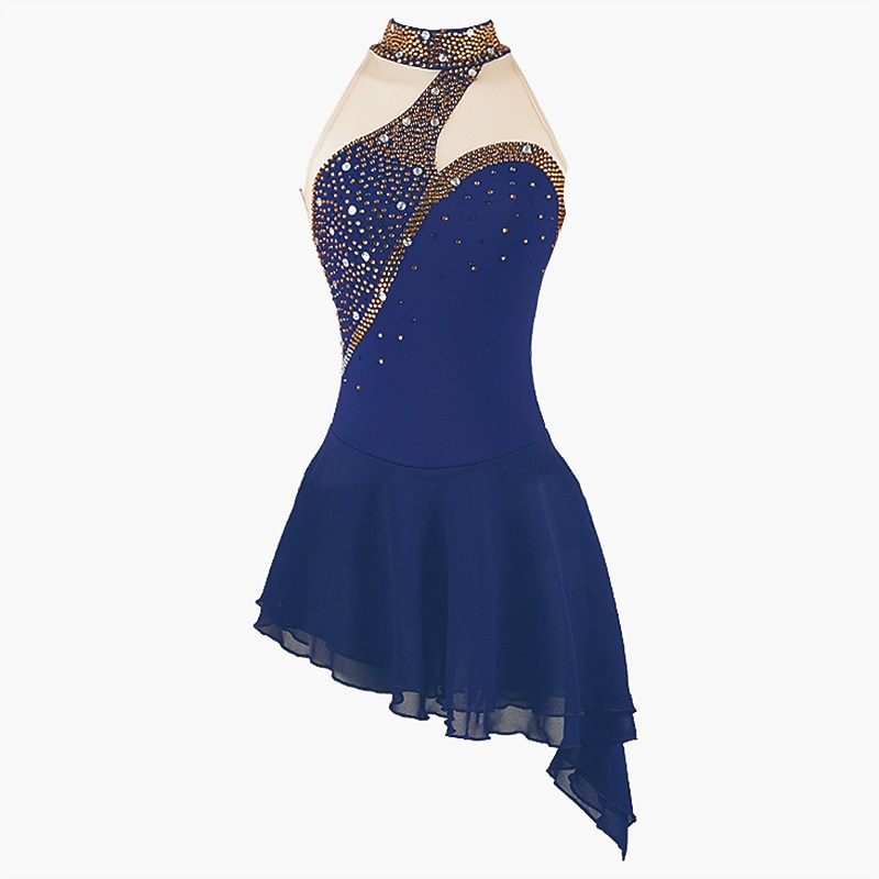 Eiskunstlaufkleid Damen Mädchen Eislaufen Kleider Schwarz Weiß Rosa Rückenfrei Spandex Hochelastisch Ausbildung Wettbewerb Eiskunstlaufkleidung Kristalle Ärmellos Eislaufen Eiskundstlauf 2026 - $134.99 –P10