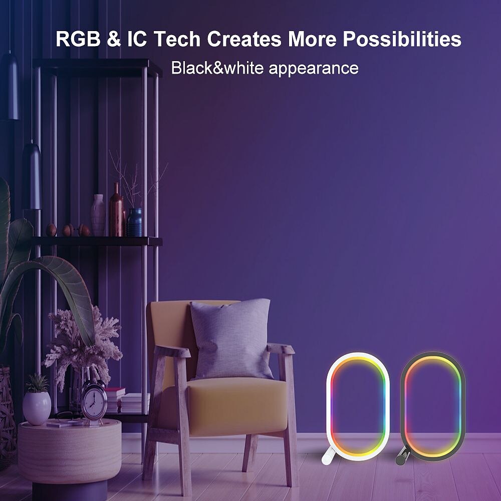 Светодиодный умный свет WiFi умная APP настольная лампа звуковое управление RGB фантомный настольный атмосферный интеллектуальный свет Esports настольное украшение Tuya WiFi Alexa USB питание 2025 - $47.99 –P10