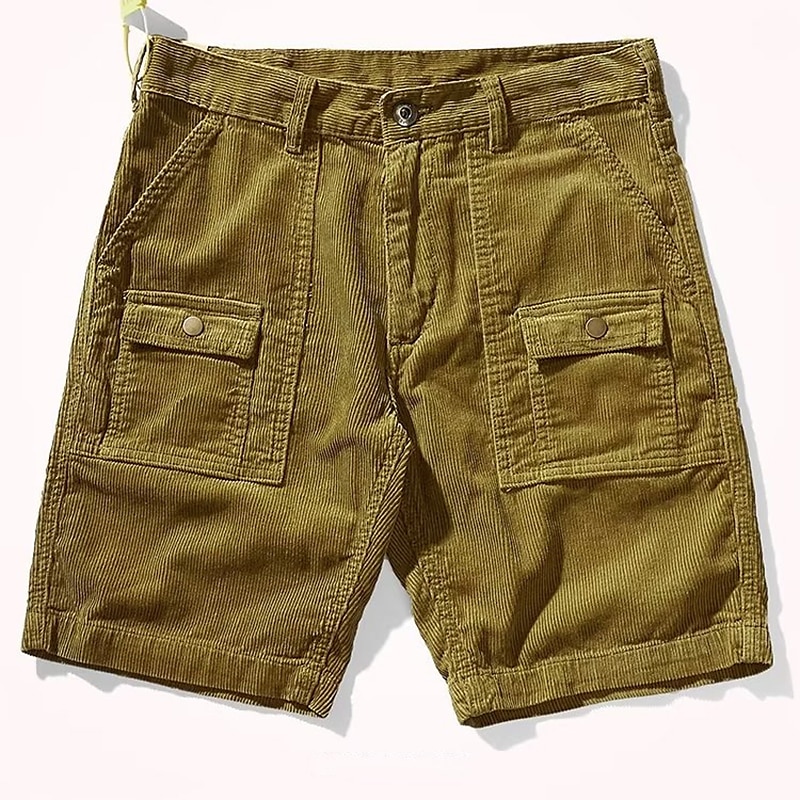 Herren Cargo Shorts Kurze Hosen Cordshorts Glatt Komfort Atmungsaktiv Outdoor Täglich Ausgehen Modisch Brautkleider schlicht Grün Khaki 2025 - $22.99 –P5